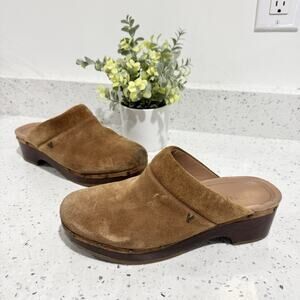 Vionic Kacie suede clogs Brown Size 9 Slip On Comfort #cp